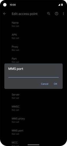 Key in 8080 and press OK.