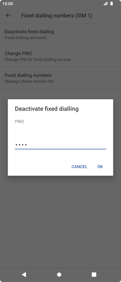 Key in your PIN2 and press OK. The default PIN2 is 0000.