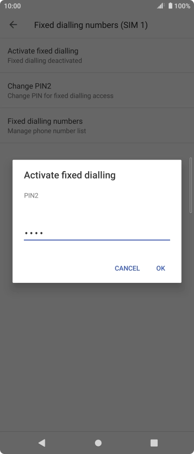 Key in your PIN2 and press OK. The default PIN2 is 0000.