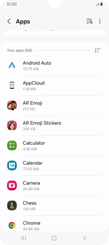Press the required app.