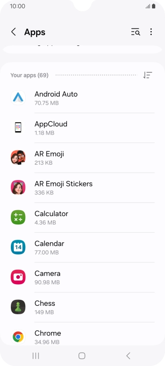 Press the required app.
