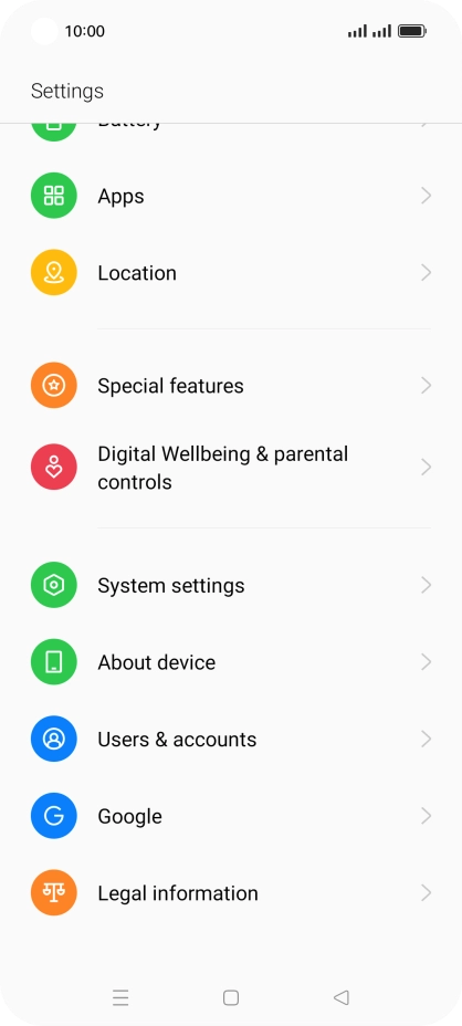 Press System settings.