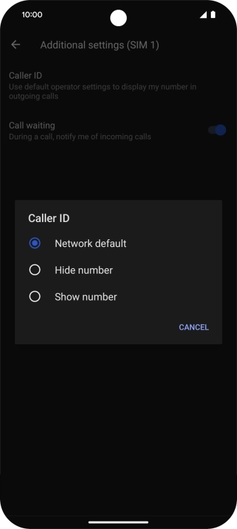 Press Show number to turn on caller identification.