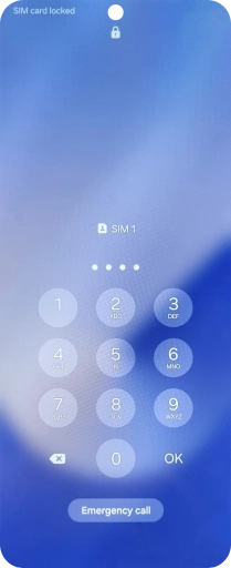 If your SIM is locked, key in your PIN and press OK. The default PIN is 1111.
