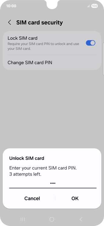 Key in your PIN and press OK. The default PIN is 1111.