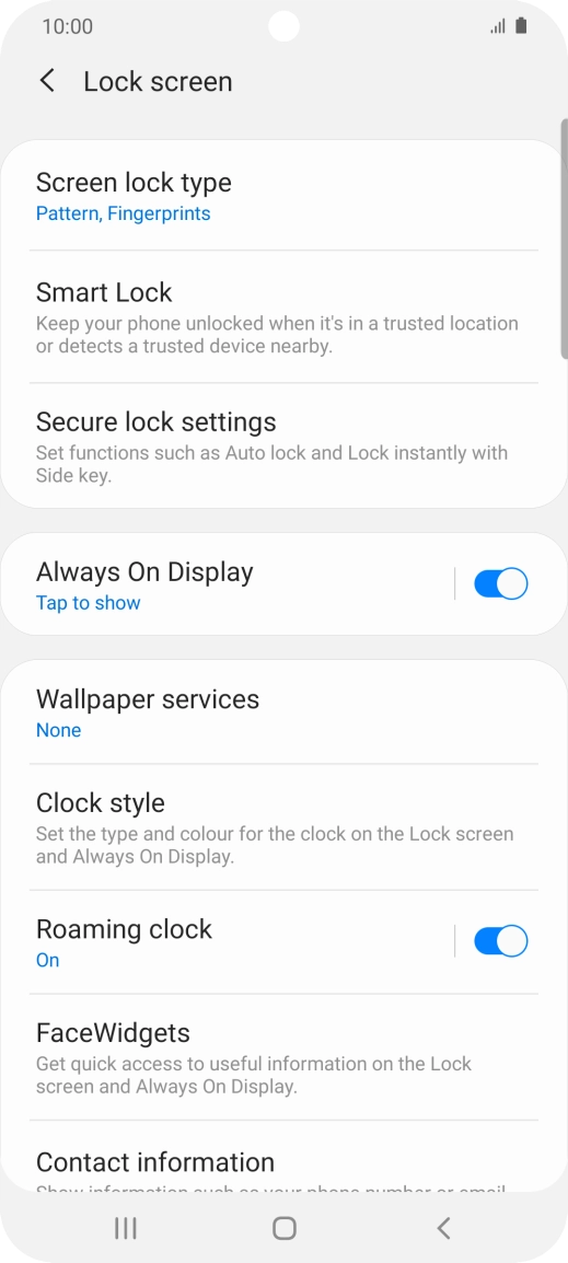 Press Screen lock type and key in the additional phone lock code you created earlier.
