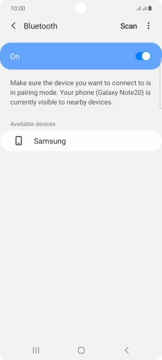 Press the required Bluetooth device and follow the instructions on the screen to pair the device with your phone.