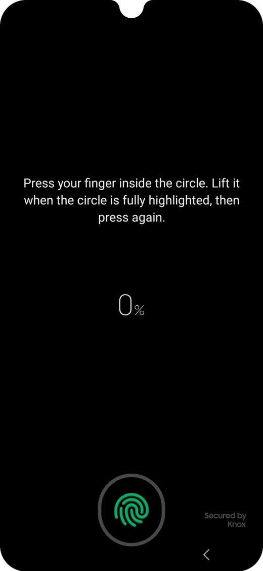 Follow the instructions on the screen to create the phone lock code using your fingerprint.