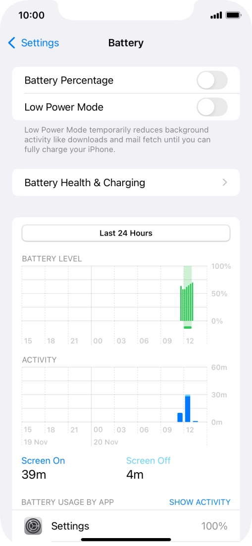 Press Battery Health & Charging.