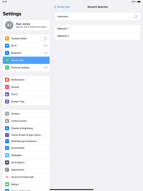 If you turn off the function, press the required network.