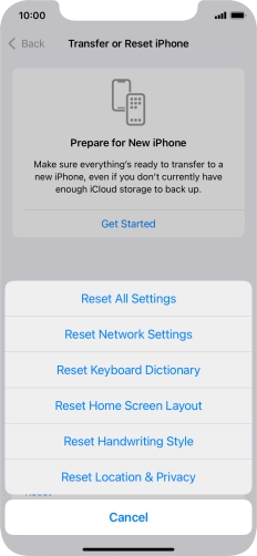 Press Reset Network Settings.