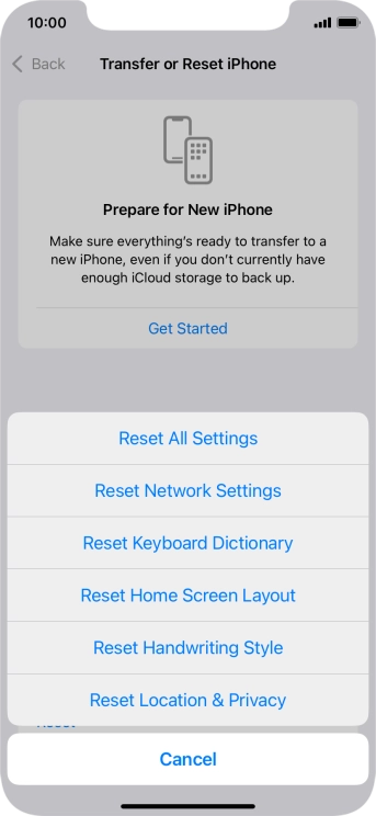 Press Reset All Settings.