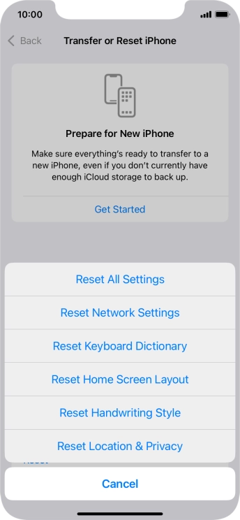 Press Reset Network Settings.