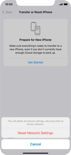 Press Reset Network Settings.