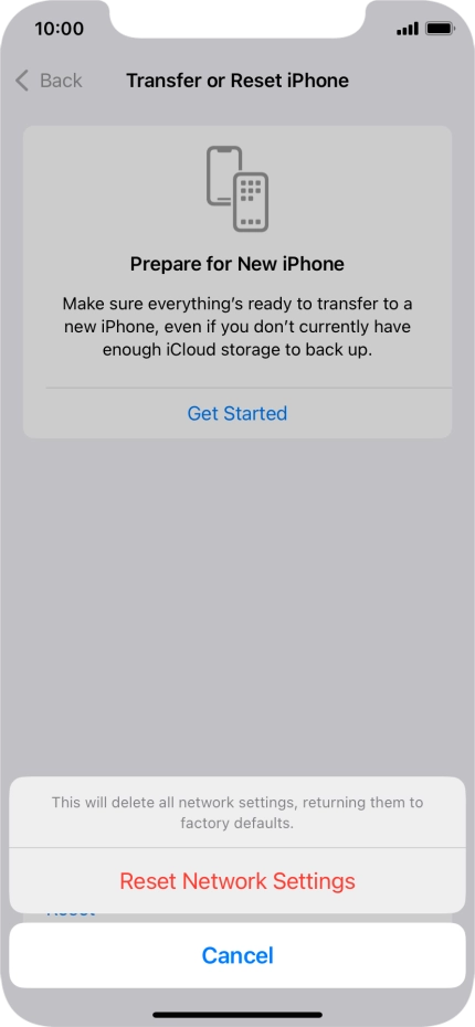 Press Reset Network Settings.