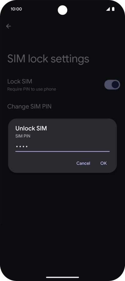 Key in your PIN and press OK. The default PIN is 1111.