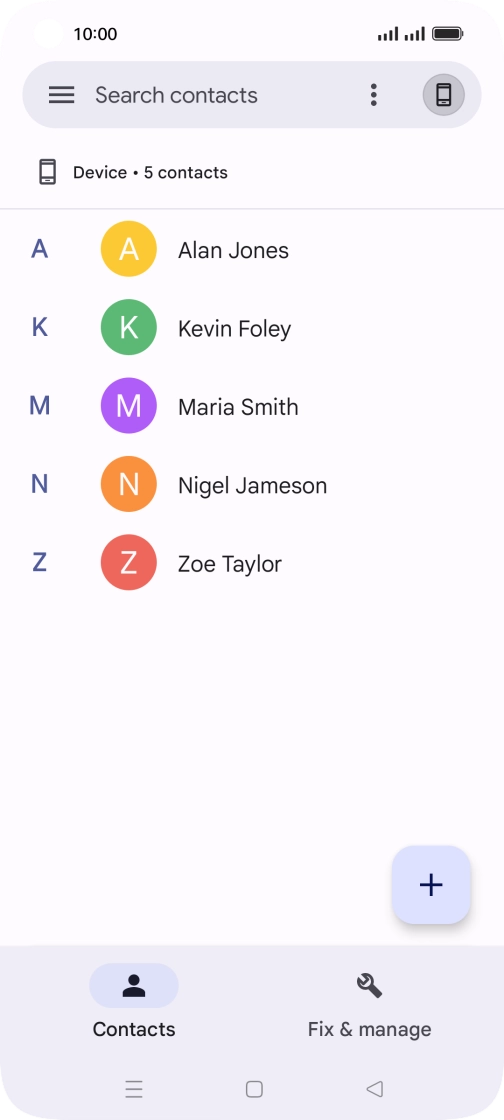 Press the new contact icon.