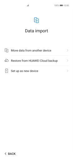 You can transfer the contents of another phone to your phone when it's activated for the first time and after a factory reset. When this screen is displayed, your phone is ready to transfer contents from another phone.