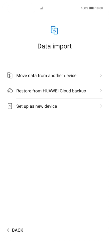 You can transfer the contents of another phone to your phone when it's activated for the first time and after a factory reset. When this screen is displayed, your phone is ready to transfer contents from another phone.