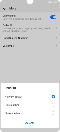 Press Show number to turn on caller identification.