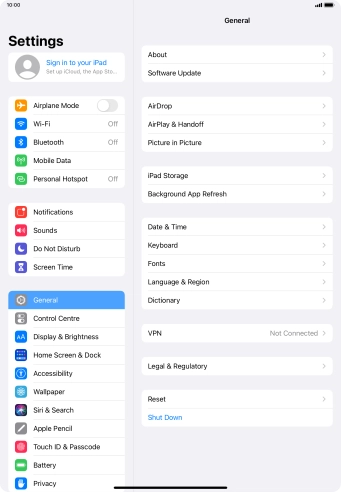 Press Sign in to your iPad.