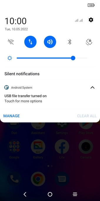 Press Touch for more options.