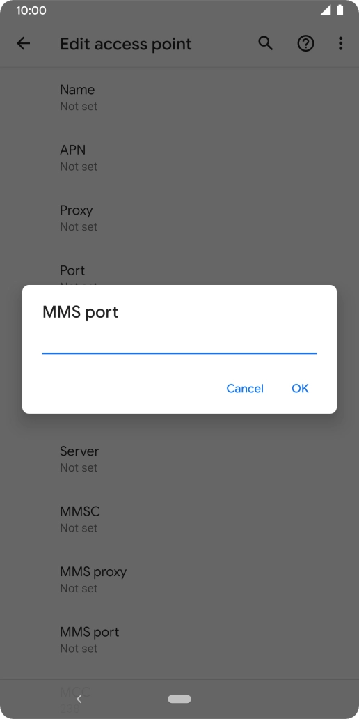 Key in 8080 and press OK.