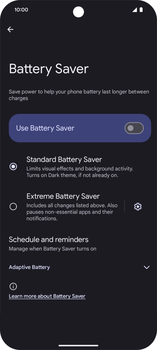 Press the required settings to turn them on or off.
