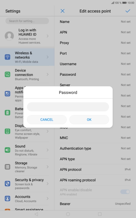 Key in secure and press OK.
