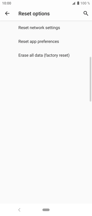 Press Erase all data (factory reset).