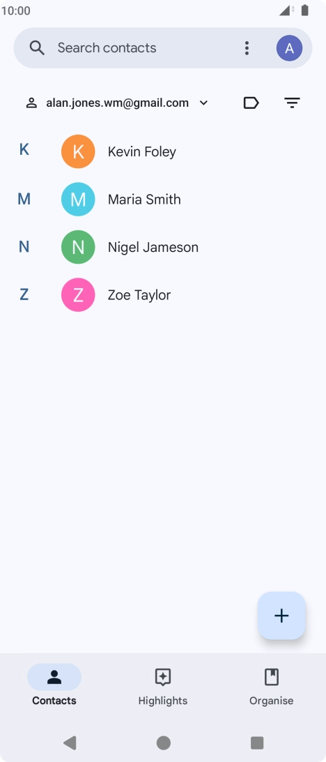 Press the new contact icon.