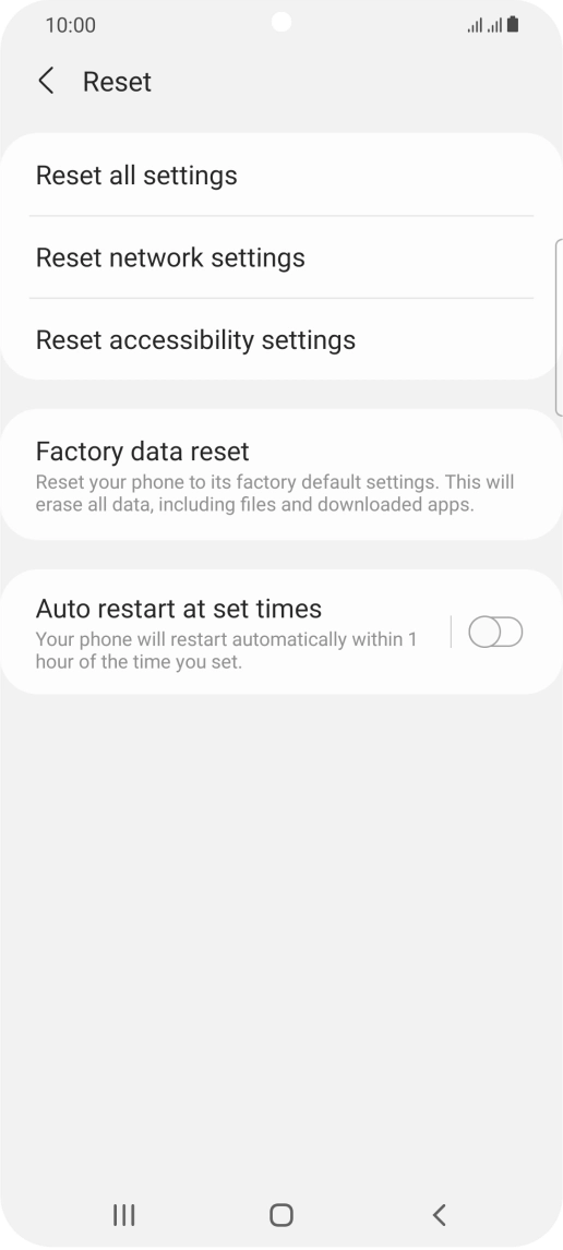 Press Factory data reset.