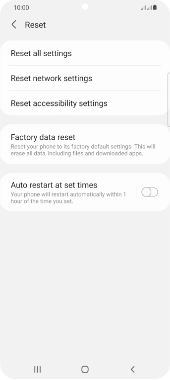 Press Factory data reset.