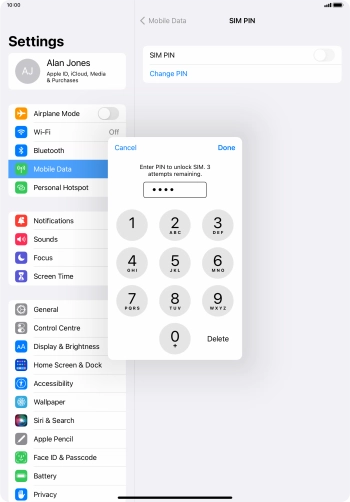 Key in your PIN and press Done. The default PIN is 1111.