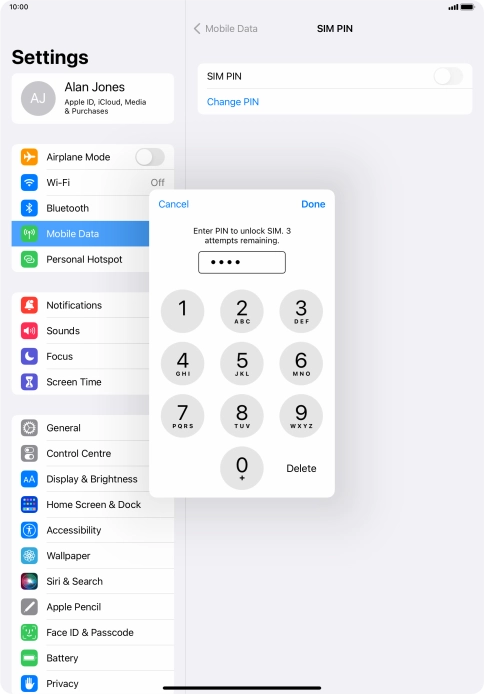 Key in your PIN and press Done. The default PIN is 1111.
