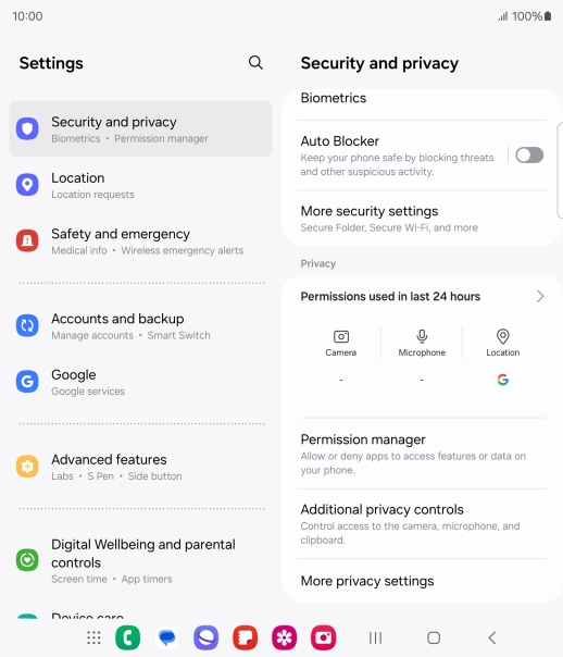 Press More security settings.