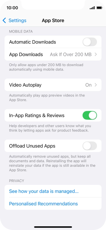 Press the indicator next to 