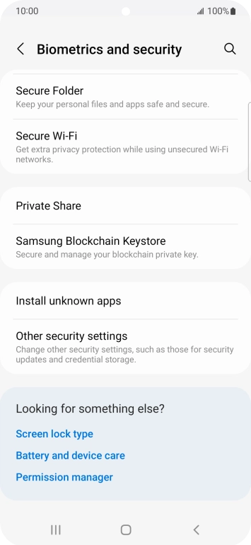 Press Other security settings.