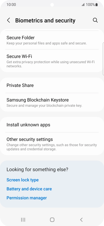 Press Other security settings.