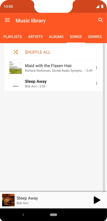 Press the required audio file.