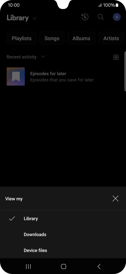 Press the required category and go to the required audio file.