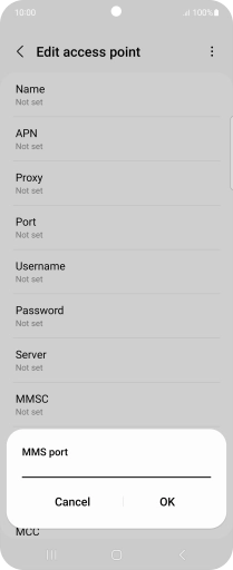 Key in 8080 and press OK.