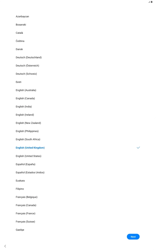 Press the required language.