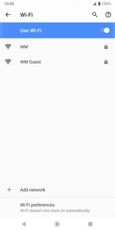 Press the required Wi-Fi network.