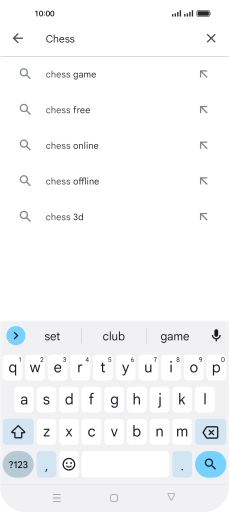 Key in the name or subject of the required app and press the search icon.