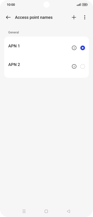Press the field next to the data connection to activate it.