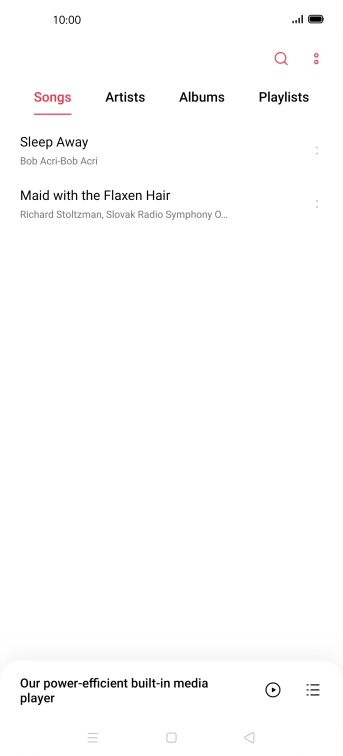 Press the required category and go to the required audio file.