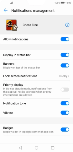 Press the indicator next to 