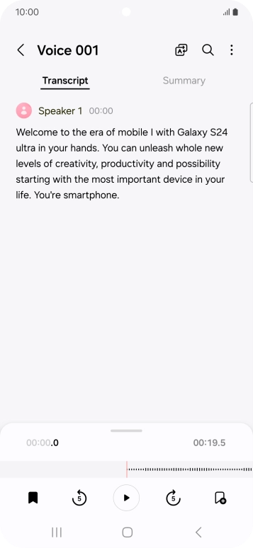 To view a summary of the text, press Summary.