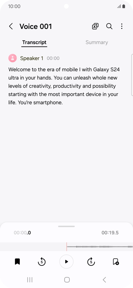 To view a summary of the text, press Summary.